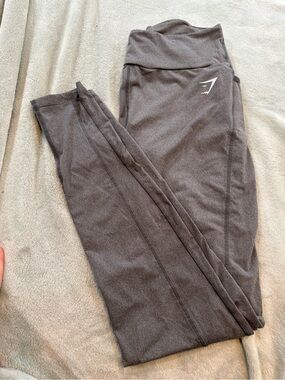 Gymshark Dark Gray High-Waist Seam Detail leggings with side pockets